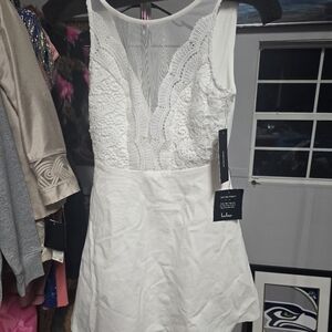 Lulus White Lace Sleeveless Dress